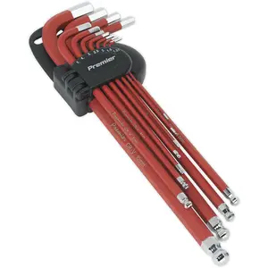 11-Piece Extra-Long Ball-End Hex Key Set with Anti-Slip Grip