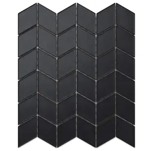 Glass mosaic on mesh for bathroom or kitchen 26.5cm x 30.5cm - Black Panther