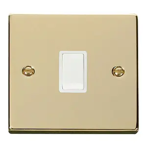 Polished Brass 1 Gang 20A DP Switch - White Trim - SE Home