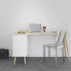 OSLO DESK WITH 2 DRAWERS WHITE OAK