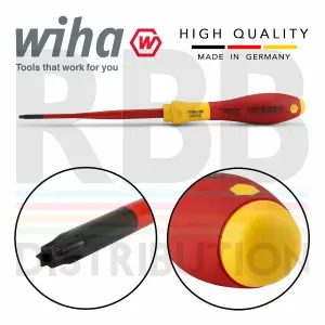 Wiha Torx Screwdriver T10H SlimFix Fit SoftFinish VDE Electrician Security 41141