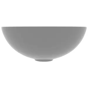 Berkfield Bathroom Sink Ceramic Light Grey Round