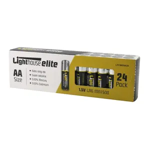 Lighthouse 24 Pack AA Alkaline Batteries High Capacity Double A L/HBATAA24