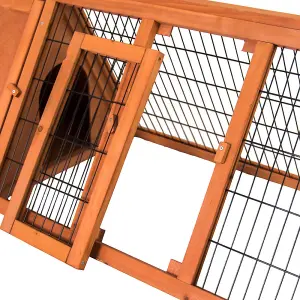 Pet Vida Large Triangle Wooden Pet Hutch Rabbit, Guinea Pig, Bunny, Chicken Run Cage, 50 x 118 x 45