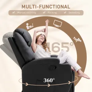 HOMCOM 8-Point Massage Recliner Chair Sofa Rocking Swivel W/ Remote Control