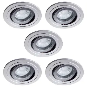 Litecraft 5 Pack Chrome 1 Lamp Modern Bathroom Downlights