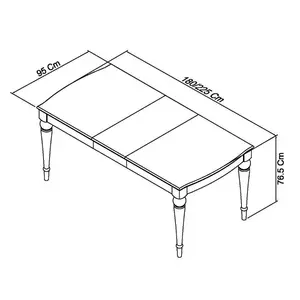 Moira Extendable Solid Wood Base Dining Table Antique White / 77cm H x 180cm W x 90cm D