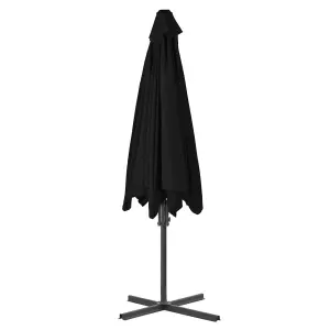 Berkfield Outdoor Parasol with Steel Pole Black 300x230 cm