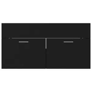 Berkfield Bathroom Furniture Set Black Engineered Wood