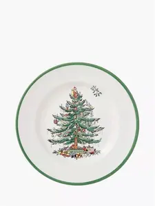 Spode Christmas Tree Stoneware Dinner Plate, 27Cm, White/Green