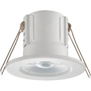 Tool-less Recessed Bathroom IP65 Downlight - 4W Cool White LED - Matt White