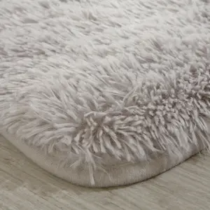 Sienna Fluffy Rug Anti-Slip Shaggy Runner Floor Mat, Silver - 60 x 150cm