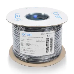 Oren CAT6 Outdoor Ethernet Cable 100M - Direct Burial - 23 AWG Pure Copper Wire - 400 MHz Bandwidth UTP, LAN Network Cable