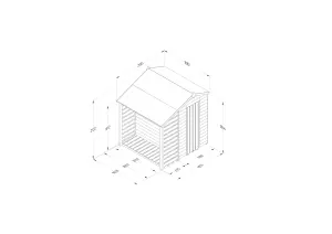 4LIFE Apex Shed 4x6 - Single Door - No Windows -  With Lean-To