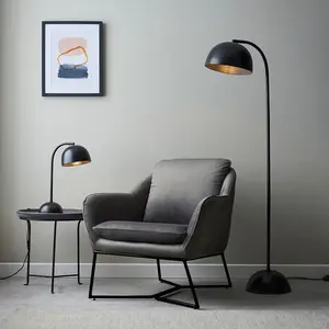 Luminosa Brodey Dome Floor Lamp Matt Black Paint