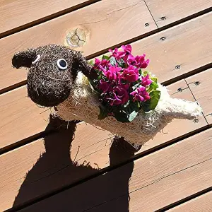 Rattan Sheep Flower Garden Planter