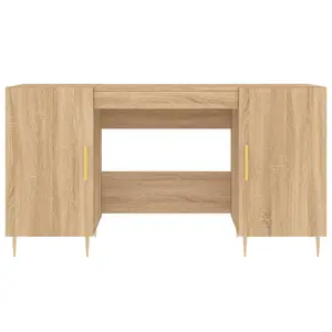 Berkfield Desk Sonoma Oak 140x50x75 cm Engineered Wood