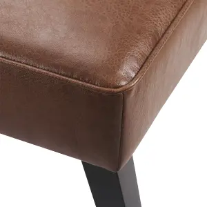 Teamson Home Lounge Accent Chair, Reading Armchair Seat in Faux-Leather with Pillow Back - Brown - 62 x 72 x 76 (cm)