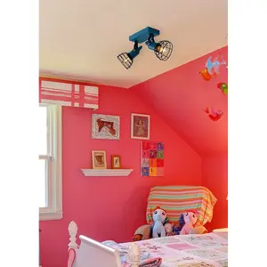 Lucide Pola Modern Twin Ceiling Spotlight Children - 2xE27 - Blue