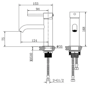 Aquarius RF-Series Cold Start Mono Basin Mixer Tap inc Waste Matt Black