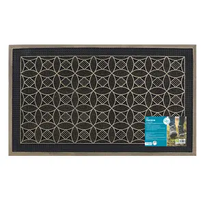 JVL Havana Rubber Pin Doormat, 45x75cm, Circles