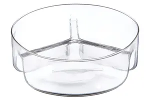 3 Section Equal Sided Glass Serving Dish