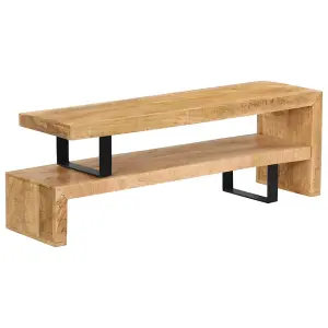 Berkfield TV Stand Solid Mango Wood