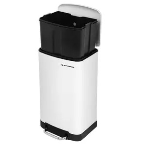 Kitchen 30 Litre Step On Rubbish Bin White