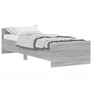 Berkfield Bed Frame Grey Sonoma 75x190 cm Small Single Engineered Wood