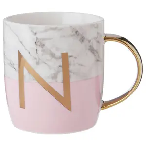 Maison by Premier Mimo Pastel Pink N Letter Monogram Mug