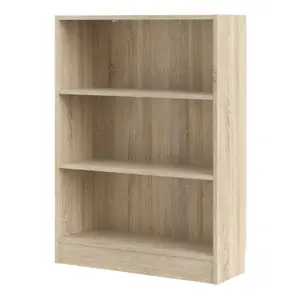 Basic Low Wide Bookcase (2 Shelves) in Oak