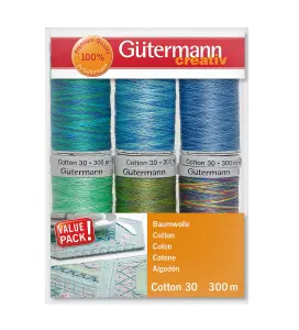 TSET COTTON 30 PK6 - Thread Set: Cotton No.30: 6 x 300m: 3 - Gutermann