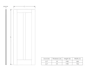 Vertical 2 panel Unglazed Oak veneer Internal Door, (H)1981mm (W)686mm (T)35mm