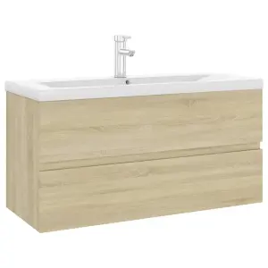 Berkfield Sink Cabinet with Built-in Basin Sonoma Oak Engineered Wood