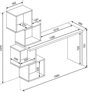 Trasman Buc desk with cube case