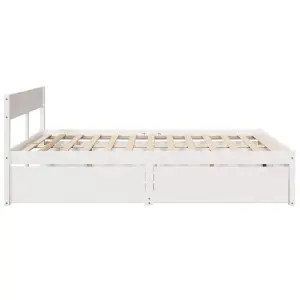 Berkfield Bed Frame without Mattress White 180x200 cm Super King Solid Wood Pine