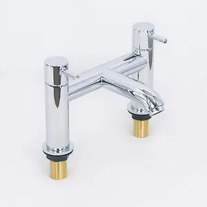 Rinse Bathrooms Designer Bathroom Bath Mixer Tap Dual Lever Control Solid Brass Construction Chrome Finish