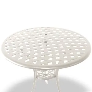 Homeology OSHOWA Garden and Patio White Cast Aluminium Bistro Table