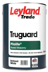 Leyland Trade Smooth Truguard Pliolite Masonry Paint Brilliant White - 5L