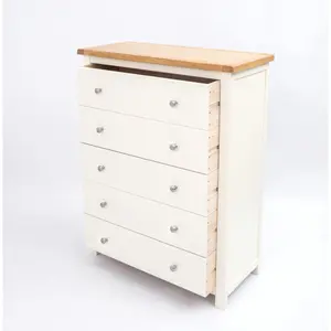 Maggiori 5 Drawer Chest of Drawers Chrome Knob