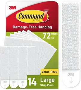 Command Large Picture Hanging Strips, Value Pack - 14 Pairs (28 Strips) Adhesive Strips - For Pictures, Frames, Mirrors, Wall Décor - Damage Free