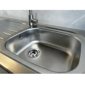 Liquida LSS100 1.0 Bowl Reversible Inset Stainless Steel Kitchen Sink With Waste