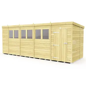 DIY Sheds 18x6 Pent Shed - Single Door With Windows