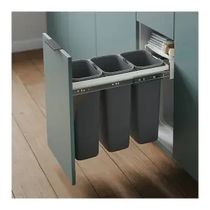 REJS recycle bin, pull out waste bin - W: 300mm (JC604), without front fixing brackets