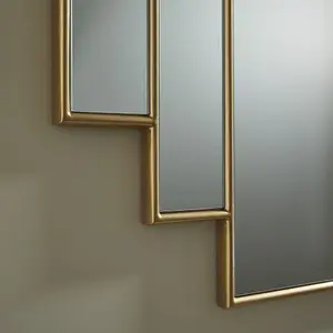 Wall Mirror Charleston Rectangular Shape with Gold Frame H 90cm X W 90cm for Hanging Anywhere Inside Your House