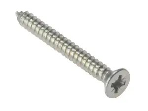 Forgefix 1 Inch Self-Tapping Pozidriv Screws - Box of 200, Zinc-Plated Countersunk Design