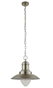 Anson Lighting Shelby Pendant light finished in Satin nickel plate and clear glass