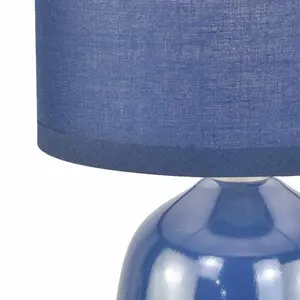 Mellisha 25.5Cm Table Lamp Set (Set of 2) Navy Blue Glaze / Blue