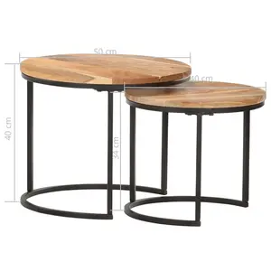 Accomac Solid Acacia Wood 2 Piece Nest of Tables (Set of 2)