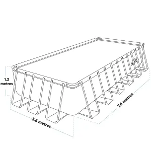 Dellonda 25FT Deluxe Steel Frame Swimming Pool With Ladder Covers & Filter Pump